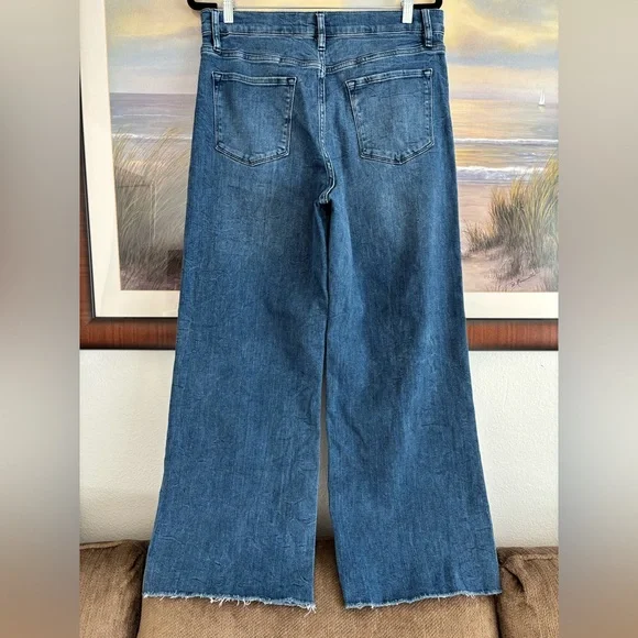 FRAME Le Slim Raw Hem Palazzo Jeans in Crossings